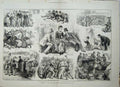 Original Old Antique Print 1880 Eton Harrow Cricket Match Men Sport Romance