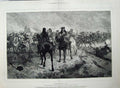 Original Old Antique Print 1880 War Blenheim Battle Army Siers Horses Fine Art