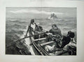 Old Antique Print 1880 Sinking Despatches Army Men Boats Native Sea Art 19th