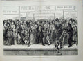 Old Antique Print 1880 Families Men Women Children Train Station Railway 19th