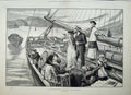 Old Antique Print 1880 Yachting Cruise Sailing Families Children Overend 19th