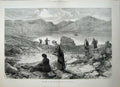 Old Antique Print 1880 Mountains Queen Loch Callater Scotland Loch Boats 19th