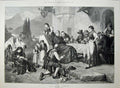 Old Antique Print 1880 Relic Vendor Men Women Children Fine Art Schmid 19th