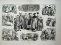 Old Antique Print 1880 Christmas Cattle Show Pig Artist Animals Judges 19th