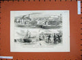 Old Antique Print 1880 Lock Water Channel Sunderland Docks Ships Durham 19th
