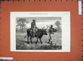 Old Antique Print 1880 Fine Art Travelling Angola Men Natives Cow Country 19th