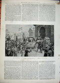 Old Antique Print 1881 Royal Wedding Berlin Grand Schloss Potsdam Coach 19th