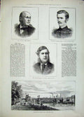 Original Old Antique Print 1881 Skeldergate Bridge York Jackson Bart Landon Men