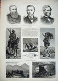 Old Antique Print 1881 Basuto War Scout Litlasa'S Cave Sinclair Forsyth 19th
