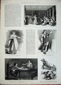 Old Antique Print 1881 Lyceum Theatre Ellen Terry Cup Death Synorin Art 19th