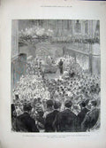 Old Antique Print 1881 Wedding Vienna Ceremony Palace Church Augustines 19th