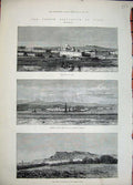 Original Old Antique Print 1881 Tunis Biserta French Garrison Kef Army War 19th