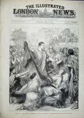 Original Old Antique Print 1881 Julius Caesar Drury Lane Theatre Saxe-Meiningen