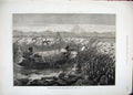 Original Old Antique Print 1881 Shooting Water Fowl Birds Lake Mirambala Africa