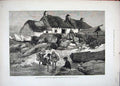 Old Antique Print 1881 Isle Man Fishermans Cottage Port St Mary Children 19th
