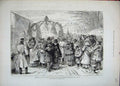 Old Antique Print 1881 Assassination Emperor Russia People Street Sketch 19th