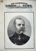 Original Old Antique Print 1881 Portrait Alexander Emperor Russia Man Art 19th