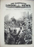 Old Antique Print 1881 Stafford House Protest Highland Regiments Army Men 19th