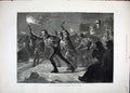 Original Old Antique Print Fine Art 1881 Ice Skating Serpentine Torchlight Men