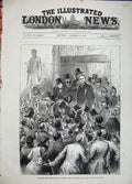 Old Antique Print 1881 Irish Land League Trials Dublin Court Room Men Art 19th