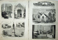Old Antique Print 1881 Hughenden Church Lord Beaconsfield Grave Disraeli 19th