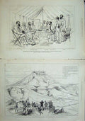 Original Old Antique Print Transvaal War 1881 Boers Joubert Wood Battle Mujuba