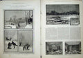 Old Antique Print 1881 River Thames Frozen Ice Putney Twickenham Lambeth 19th