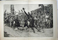 Original Old Antique Print 1881 Basuto War Africa Burghers Men Horses Fine Art