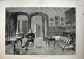 Old Antique Print 1881 Lord Beaconsfield Library Hughenden Sitting Chair 19th