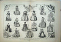 Original Old Antique Print 1881 Costumes e English Fayre Albert Hall Jenkins