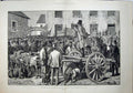 Old Antique Print 1881 Land League Agitation Ireland Sheriff Cattle Sale 19th