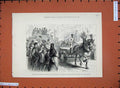 Original Old Antique Print 1881 George Stephenson Newcastle-On-Tyne Procession