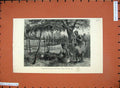 Original Old Antique Print Fine Art 1881 Native Loom Manganya Men Africa People