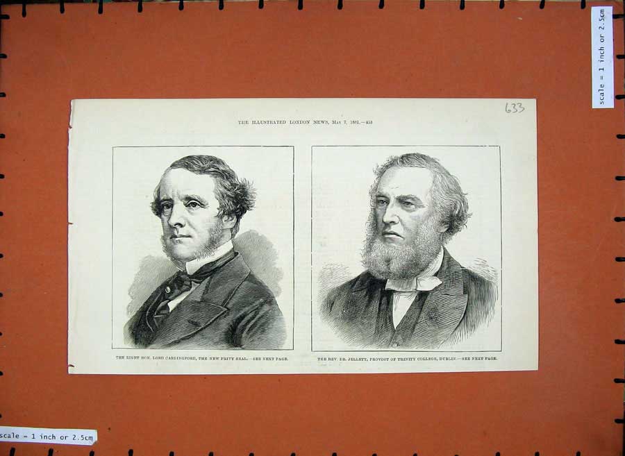 Old Antique Print 1881 Lord Carlingford Privy Seal Jellett Provost Dublin 19th