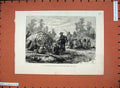 Original Old Antique Print 1881 Basuto War South Africa Army Camp Morning Meal