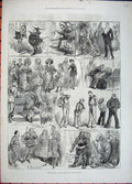 Original Old Antique Print 1881 Fancy Dress Ball Costumes Armour 19th