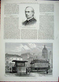 Old Antique Print 1881 Plumptre Dean Wells Beaumont Air Engine Tramways 19th