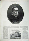 Original Old Antique Print 1881 James Paget Bart Medical Hospital Brighton Art