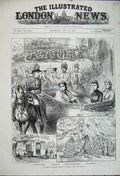 Old Antique Print 1881 Ta Army Volunteer Review Windsor Park Horse Coach 19th