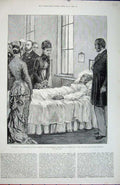 Original Old Antique Print 1881 Prince Wales Marylebone Hospital Notting Hill
