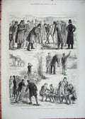 Old Antique Print 1881 Land Court Ireland Sub-Commissioners Farm People 19th