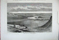 Original Old Antique Print 1881 Fine Art Blackfeet Indians Camp Bow River Siers