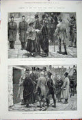 Original Old Antique Print 1881 Land Court Connaught Ireland Claremorris Mayo