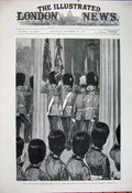 Original Old Antique Print 1881 Woodville Art Wellington Barracks Guards Siers