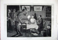 Original Old Antique Print 1881 Woodville Fine Art Men Woman Dinner Romance