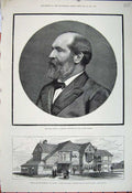 Old Antique Print 1881 James Garfield President Long Branch America Art 19th