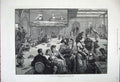 Original Old Antique Print 1881 Scene Saloon Steam Ship Quetta People Fine Art