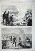 Old Antique Print 1881 Iceland Geysirs Hot Springs Churn Strokr Fine Art 19th