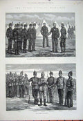 Original Old Antique Print 1881 Edinburgh Rifle Volunteer Brigade Army War Sier