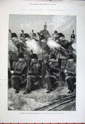 Old Antique Print 1881 Queen'S Edinburgh Rifle Volunteers Ta Army Lanark 19th